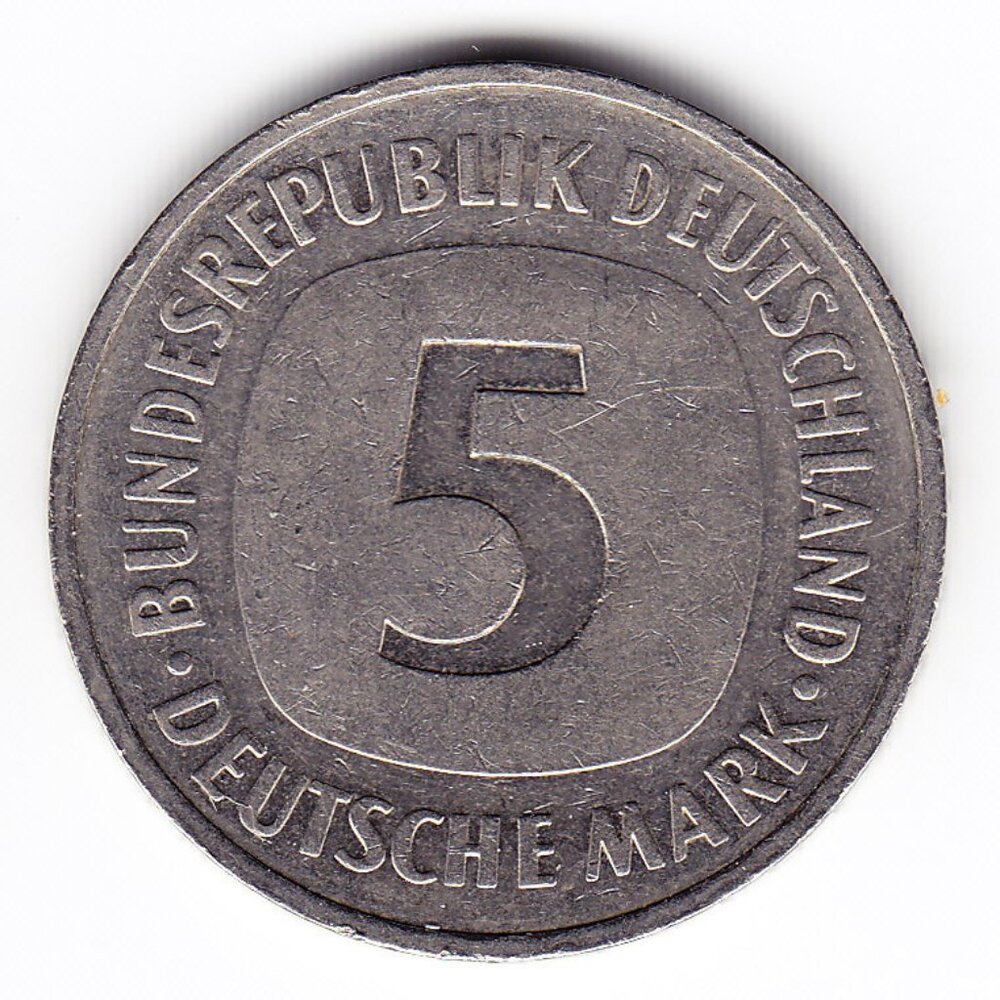 1990-F Germany 5 Marks Coin  (b21)